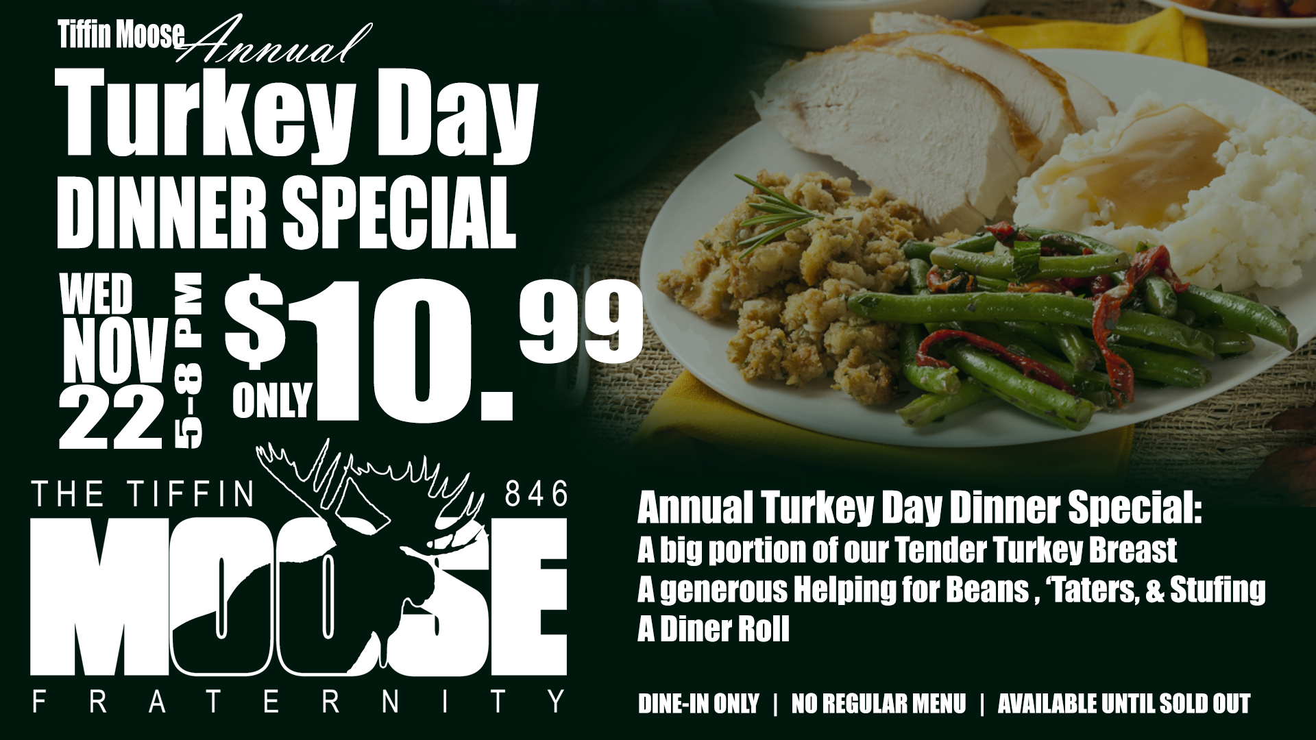 2023 Annual Turkey Dinner Special